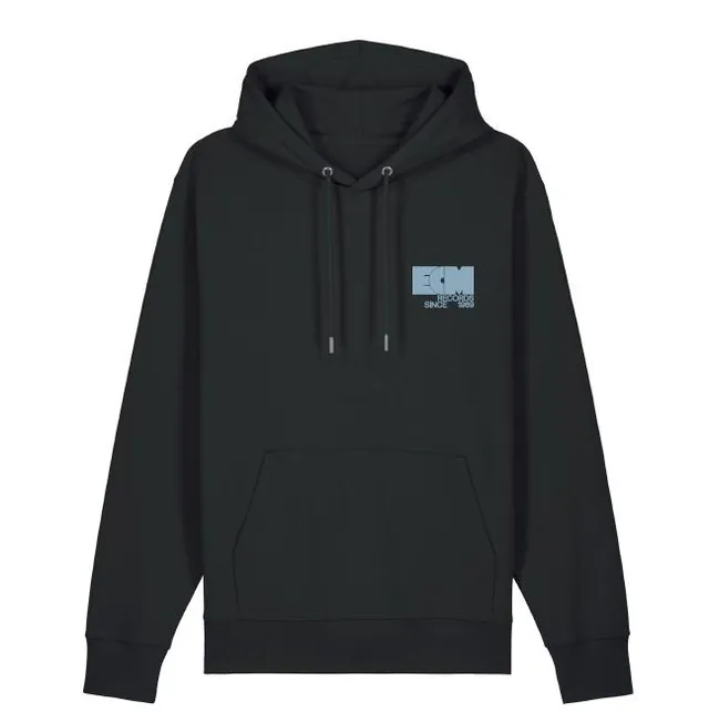ecm-records-hoodie-schwarz-bio-baumwolle-vintage-logo image 1