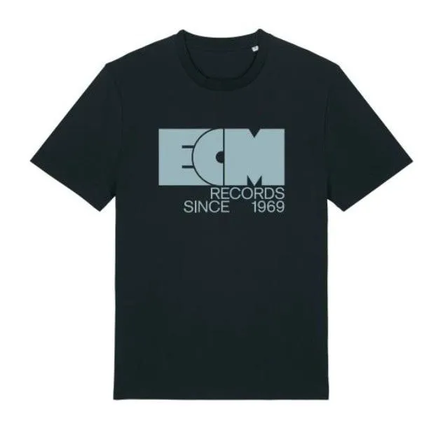 ecm-records-t-shirt-schwarz-organic-cotton-shirt-mit-vintage-logo image 1