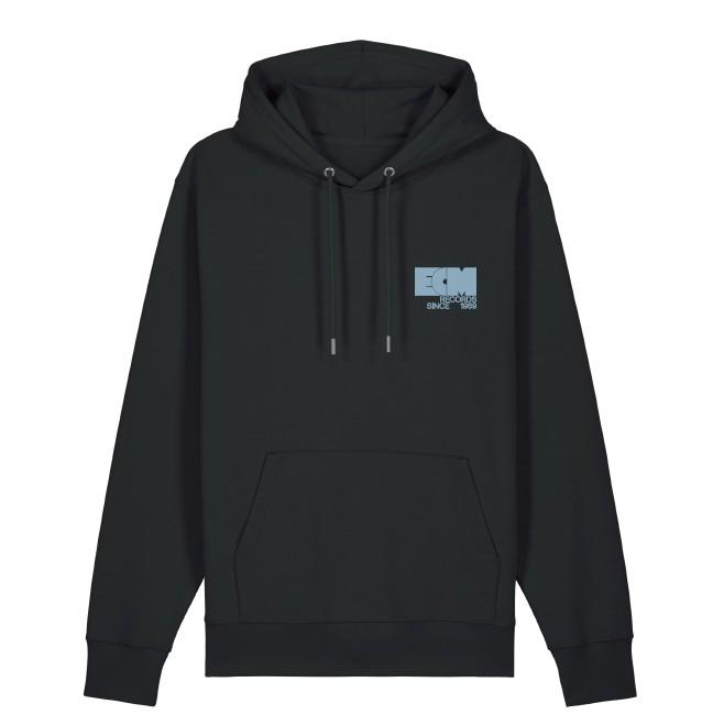 ecm-records-hoodie-schwarz-bio-baumwolle-vintage-logo image 1